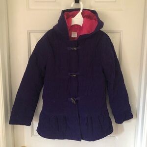 Gymboree Falling For Feathers Purple Corduroy Toggle Jacket Coat Size 7/8